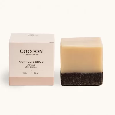 Image of the Coffee Scrub bar soap by Cocoon Apothecary.