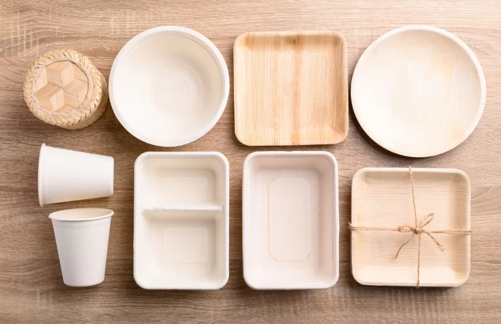 Image of a variety of compostable packaging types. Makes great eco-friendly beauty product packaging.