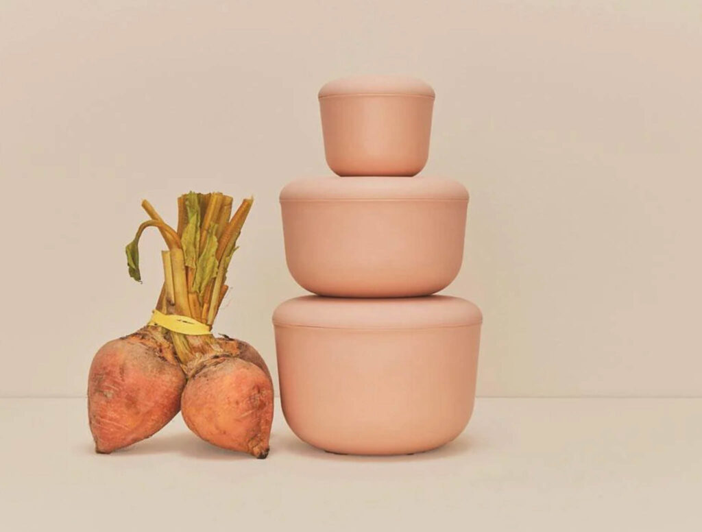 Image of three ekobo food storage containers stacked on top of each other.