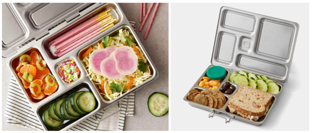 Image of the Rover Stainless Steel lunchbox by Planetbox. Choosing a durable lunchbox from a reputable company makes your lunch more eco-friendly.