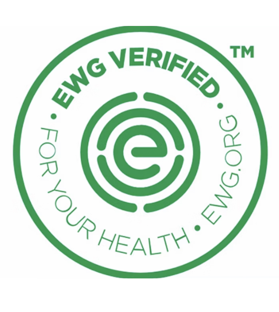 The EWG logo is a common beauty product certification.