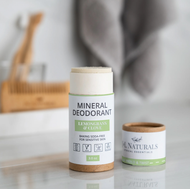 Image of the natural deodorant by J&L Naturals in Lemongrass and Clove