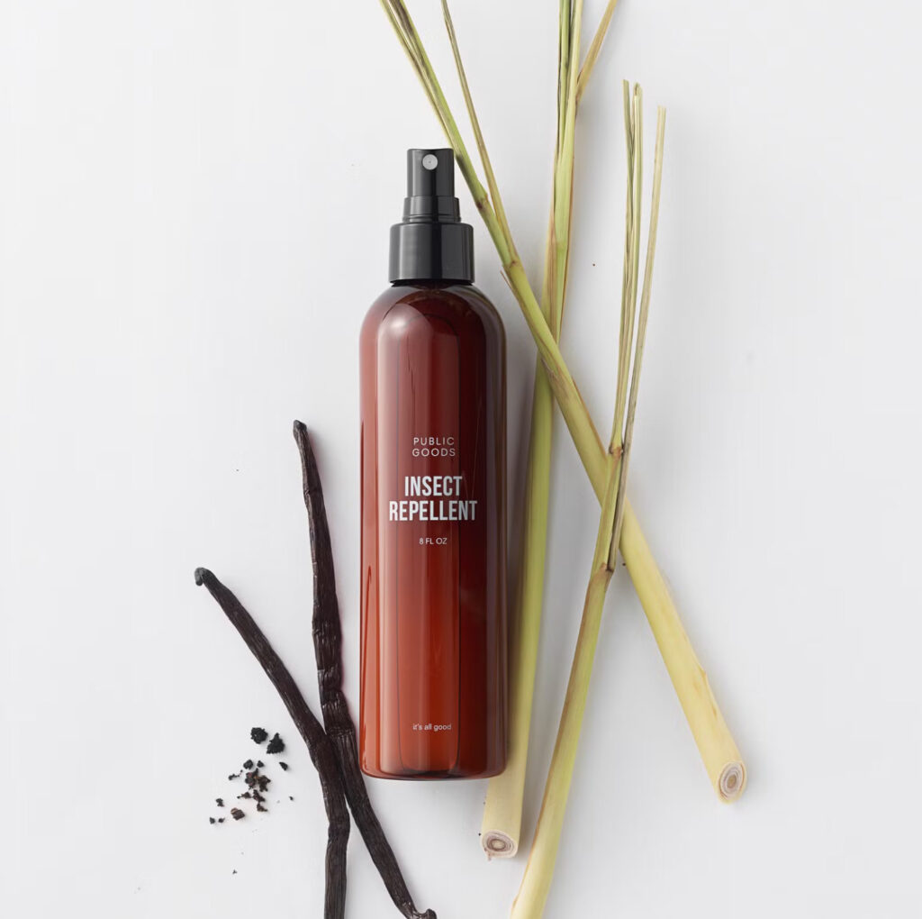 Image of a bottle of the Lemongrass Insect Repellent by Public Goods.