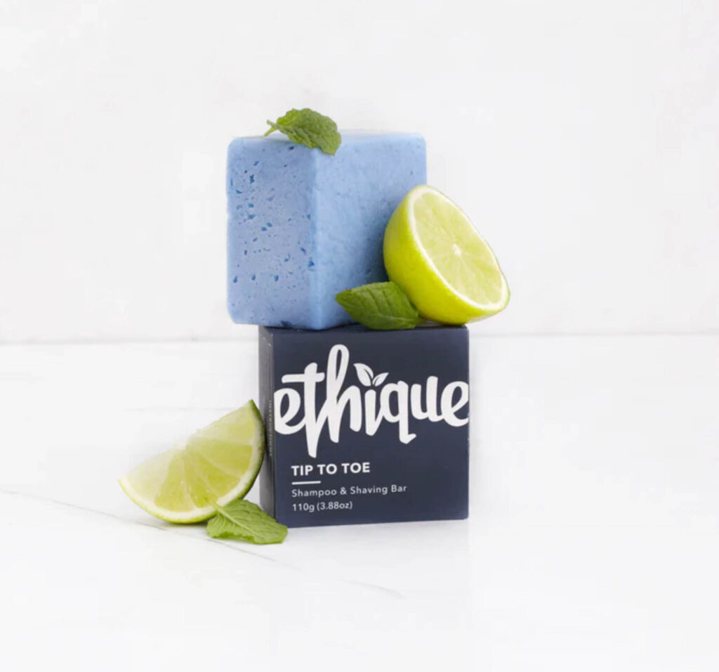 Image of the Tip-to-toe shampoo and shave bar from Ethique.