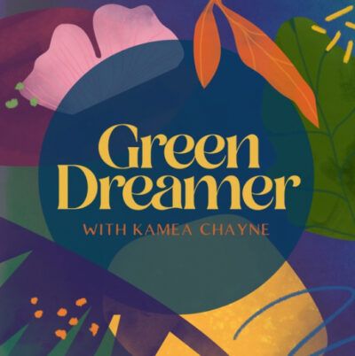 Image of the podcast logo for Green Dreamer, a popular sustainability podcast.