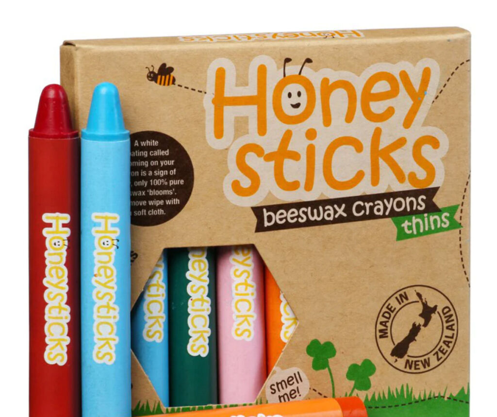 Image of Honeysticks beeswax crayons. Sustainable school supplies shouldn't be made from petroleum-based materials.
