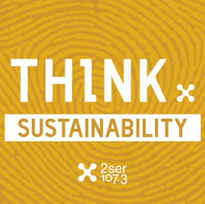 Image of the podcast logo for Think Sustainability
