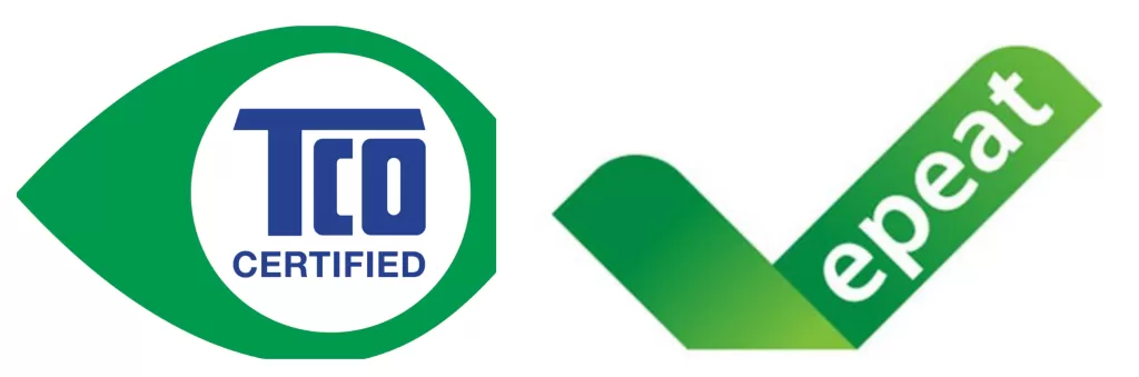 Image of the TCO and EPEAT label certification logos.