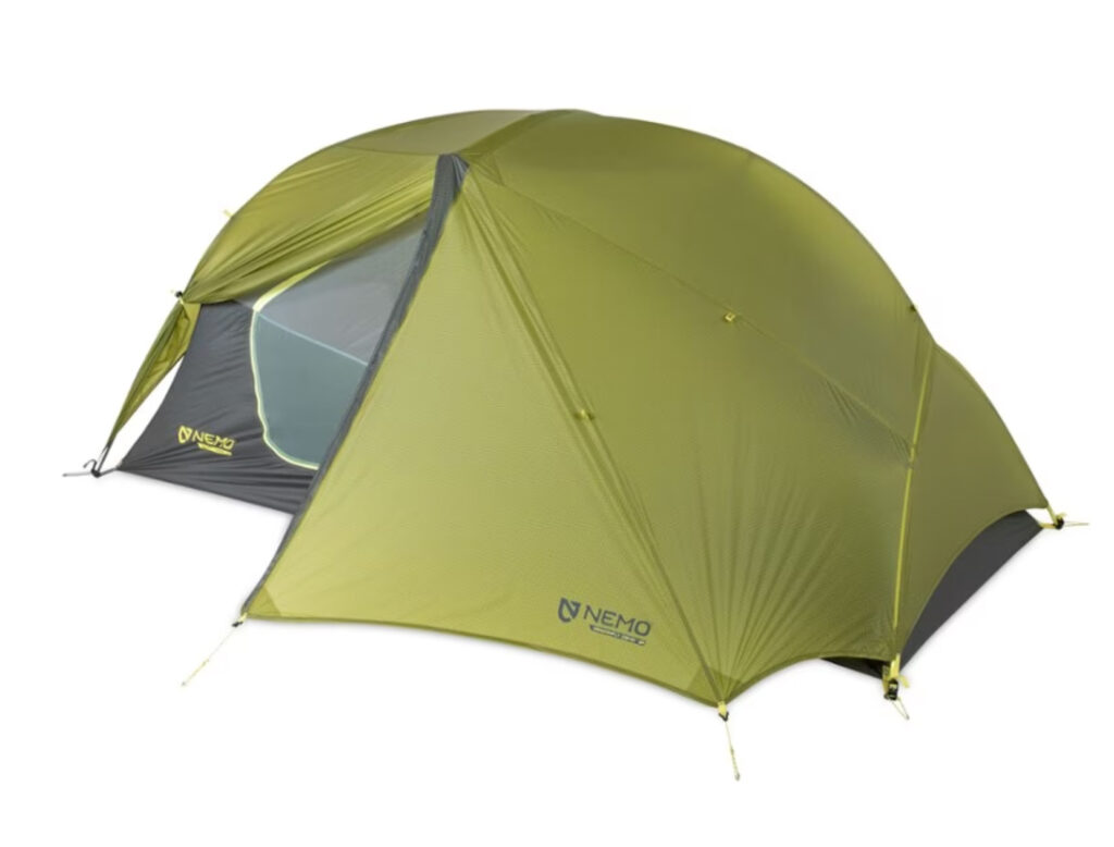 Image of the tent from Nemo. Nemo creates many sustainable camping essentials from recycled materials.