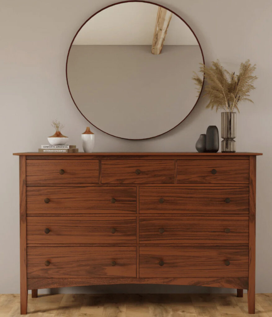 Image of a dresser with drawers in black cherry wood from Urban Natural.