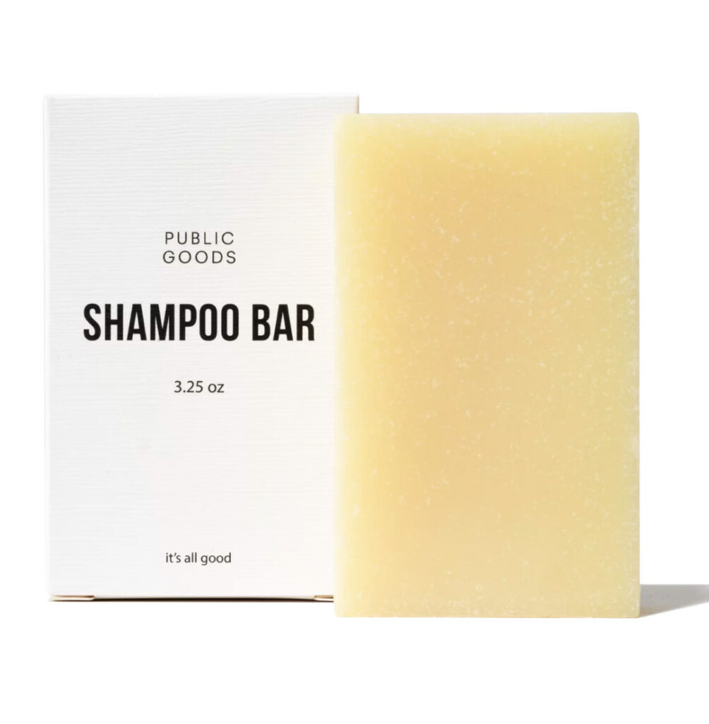 Image of the Shampoo Bar from Public Goods. Your non-toxic toiletries list should include a shampoo!