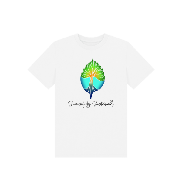 Flat image of the Successfully Sustainable Kids Tee in White.