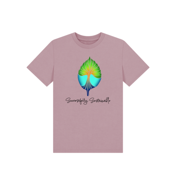 Flat image of the Successfully Sustainable Kids Tee in Mauve.