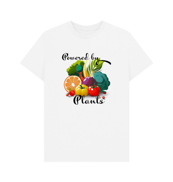 Flat image of the Powered by Plants Tee in White.