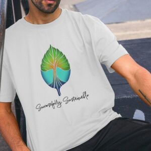 Image of a model wearing the Successfully Sustainable Tee in White