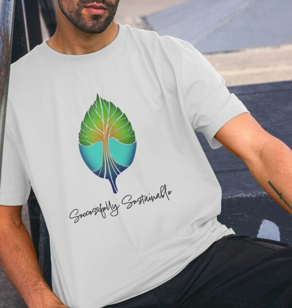 Image of a model wearing the Successfully Sustainable Tee in White