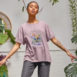 Flat image of the Plant Lady Tee in Mauve