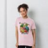 Image of a model wearing the Powered by Plants Tee in Pink