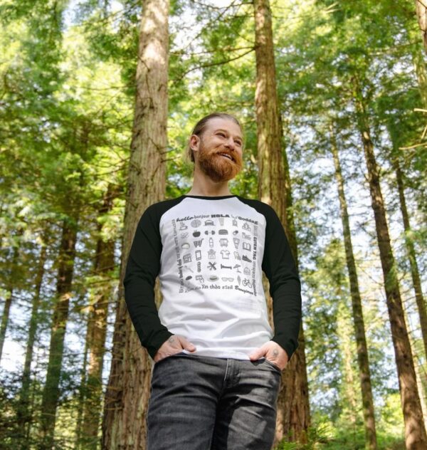 Image of a model wearing the Ultimate Travel Baseball Tee