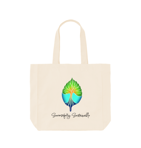 Flat image of the Successfully Sustainable tote bag.