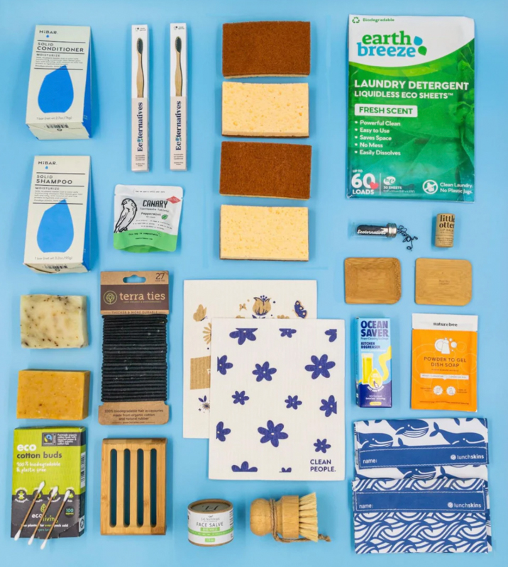 Image of a variety of eco-friendly home products from Ecoternatives. Eco-friendly alternatives make terrific sustainable holiday gifts.