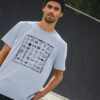 Image of a model wearing the Ultimate Travel Tee in Blue