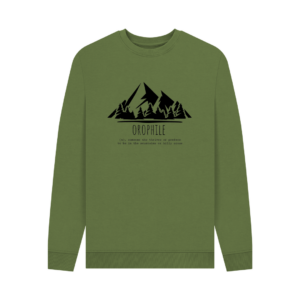 Image of the "Mountain Lover Crewneck" in Sage.
