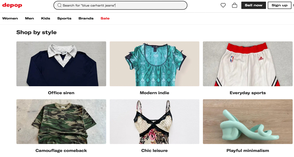 Image of the resale app for budget-friendly fashion, Depop.