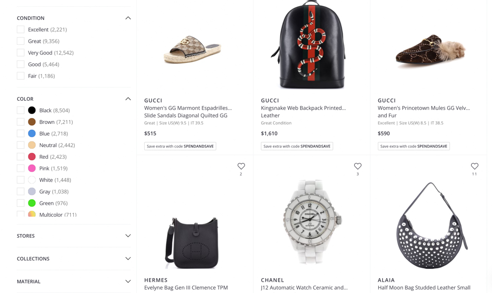 Image of the online secondhand vintage and upcycled clothing store Rebag.