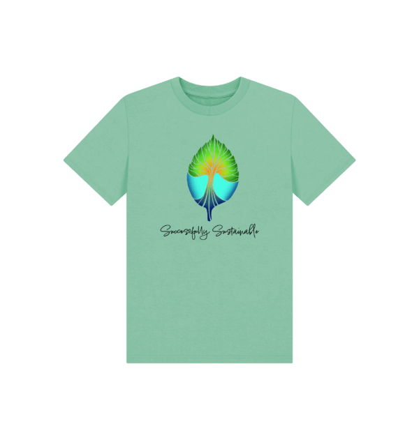Flat image of the Successfully Sustainable Kids Tee in Peppermint.