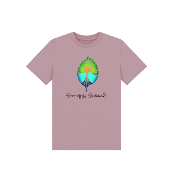 Flat image of the Successfully Sustainable Kids Tee in Mauve.